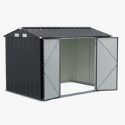 10 x 7ft Metal Garden Shed Apex Roof Outdoor Storage Sheds Tool House Lockable