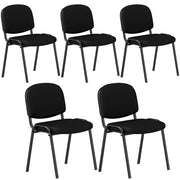 5 Pack Stackable Office Conference Chairs Steel Meeting Room Armless Chairs