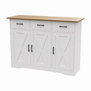 Sideboard Cabinet with Drawers Storage Buffet Cupboard 3 Door 3 Drawer White