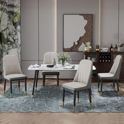 2/4/6 Faux Leather Dining Chairs Upholstered seat with Metal Legs Kitchen Chairs