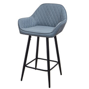 Set of 2 Bar Stools PU Leather Seat Bar Chair for Home Breakfast Kitchen Counter