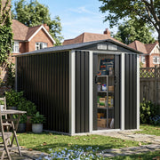 6x8 FT Outdoor Metal Storage Shed Garden Tool House Organizer Lockable Door