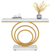 41-Inch Modern Console Table Narrow Gold Entryway Table for Hallway, Entrance