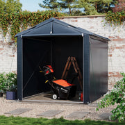 6 x 8 ft Garden Storage Shed Bike Apex Tool House Steel Frame Shelter Log Store