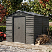 10x8ft Metal Garden Shed Large Outdoor Storage Tool Shed With Free Foundation