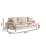 Beige Woven Fabric 4 Seater Sofa - Payton SOF214