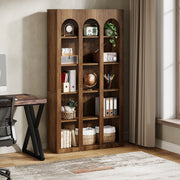 5-Tier Arched Bookshelf, 70.87'' Tall Modern Bookcase Freestanding Shelving Unit