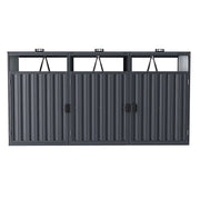Dark Grey Galvanized Steel Outdoor Storage Shed with Multiple Doors