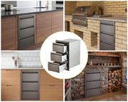 47x47x62cm Kitchen Patio Mount Drawer Stainless Steel Storage Cabinet Amber