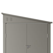 Garden Shed Metal Pent Roof 4.6x9FT Outdoor House Tool Storage w/ Lockable Door