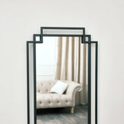 Black Art Deco Wall Mirror multi frame full length tall slim industrial modern