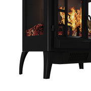 Black 2000W Electric Fireplace Fire Flame Effect Heater Log Burner Stove Standin