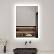 Illuminated Bathroom Mirror With LED light Bluetooth Shaver Socket Demister