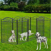 Strong Pet Dog Playpen Garden Enclosure 8 Panel Cat Cage Metal Fence With latch