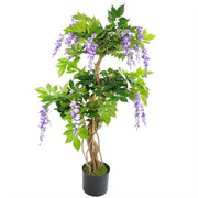 Artificial Purple Wisteria Tree 110cm Green Realistic Faux Indoor Home Office