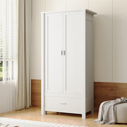 Modern Large Wooden 2 Door Wardrobe with 1 Drawers Bedroom Storage Furniture