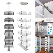 6 TIERS 300MM/400MM KITCHEN CABINET LARDER PULL OUT SOFT CLOSE UNIT 1850-2150MM