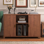 Fluted Vinyl Record Player Stand, 47.2