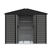 Garden Shed 8 X 7FT Metal Apex Roof With Free Foundation Base Storage House Grey