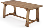 120cm Solid Wood Dining Table Farmhouse Rectangular Kitchen Table for 4-6 People