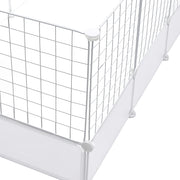 24 Panels DIY Pet Fence Playpen Puppy Dog Cat Animal Cage Metal Outdoor Indoor