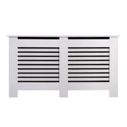 Kensington Radiator Cover Modern Traditional Horizontal Slat Cabinet MDF White