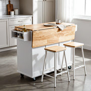 Kitchen Island on Wheel Rolling Storage Trolley with Extendable Gzghqoximrmzcrab