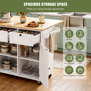 Kitchen Island on Wheel Rolling Storage Trolley with Extendable Gzghqoximrmzcrab