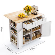 Kitchen Island on Wheel Rolling Storage Trolley with Extendable Gzghqoximrmzcrab