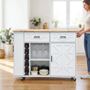 Kitchen Island on Wheel Rolling Storage Trolley with Extendable Gzghqoximrmzcrab