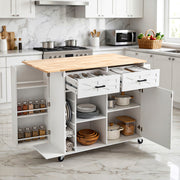 Kitchen Island on Wheel Rolling Storage Trolley with Extendable Gzghqoximrmzcrab
