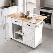 Kitchen Island on Wheel Rolling Storage Trolley with Extendable Gzghqoximrmzcrab