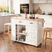 Kitchen Island on Wheel Rolling Storage Trolley with Extendable Gzghqoximrmzcrab