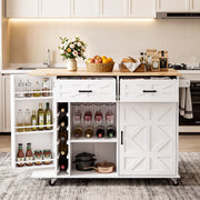 Kitchen Island on Wheel Rolling Storage Trolley with Extendable Gzghqoximrmzcrab