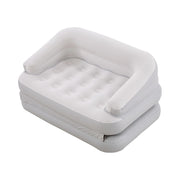 Inflatable Couch Sofa Bed, Flocked Air Mattress Bed with Armrest, Double Size