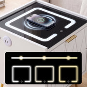 Modern LED Bedside Table with Drawers Bedside Cabinet with Wireless Pfaybjikxate