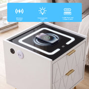 Modern LED Bedside Table with Drawers Bedside Cabinet with Wireless Pfaybjikxate