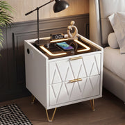 Modern LED Bedside Table with Drawers Bedside Cabinet with Wireless Pfaybjikxate