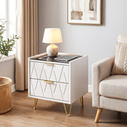 Modern LED Bedside Table with Drawers Bedside Cabinet with Wireless Pfaybjikxate