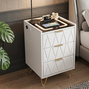 Modern LED Bedside Table with Drawers Bedside Cabinet with Wireless Pfaybjikxate