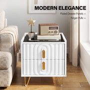 Modern LED Bedside Table with Drawers Bedside Cabinet with Wireless Pfaybjikxate