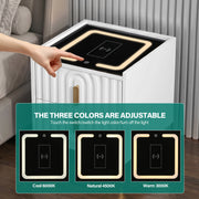 Modern LED Bedside Table with Drawers Bedside Cabinet with Wireless Pfaybjikxate