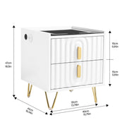 Modern LED Bedside Table with Drawers Bedside Cabinet with Wireless Pfaybjikxate