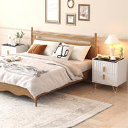 Modern LED Bedside Table with Drawers Bedside Cabinet with Wireless Pfaybjikxate