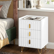 Modern LED Bedside Table with Drawers Bedside Cabinet with Wireless Pfaybjikxate