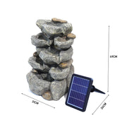 Solar Powered Garden Water Feature Outdoor Water Fountain Cascade with LED Light