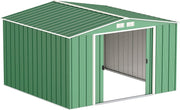 Duramax ECO 10 x 10 Hot-Dipped Galvanized Metal Garden Shed - Green with