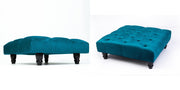 Large Square Footstool Coffee Table Upholstery Fabric Footstools Matching Button