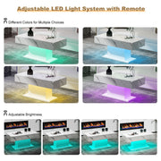 High Gloss LED Coffee Table Cocktail Center Table Modern Living Room Rectangle