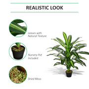 110cm/3.6FT Artificial Dracaena Plant Realistic Fake Tree Potted Indoor